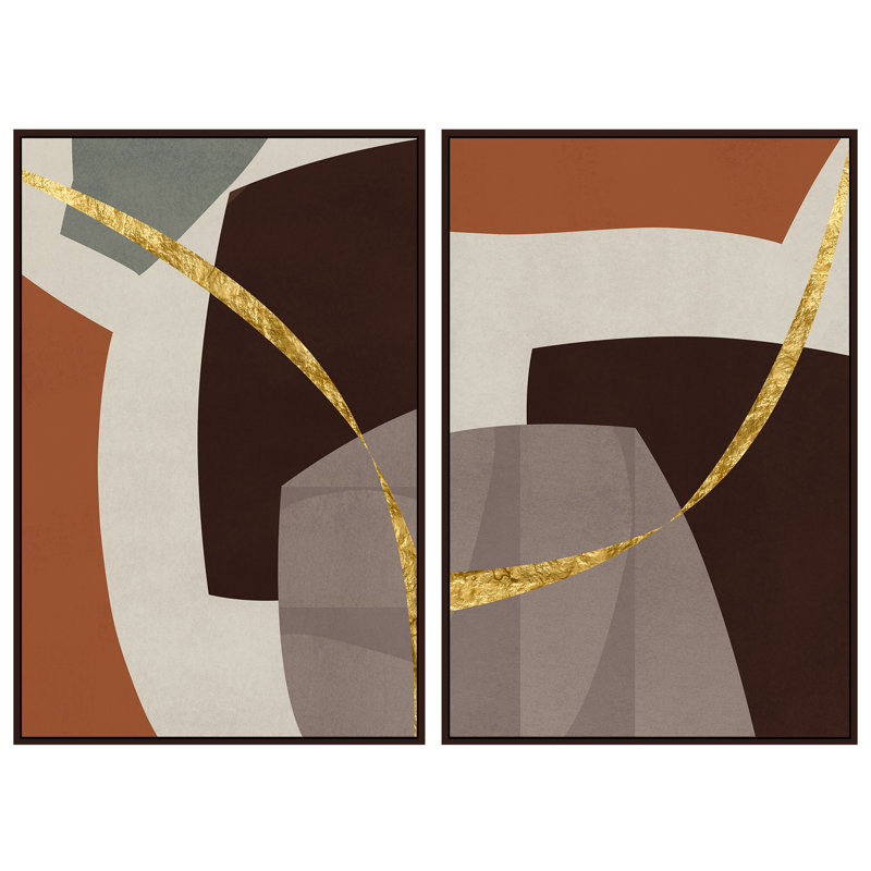 Art sur toile abstrait terre terre, 18 po x 24 po, Dark Walnut Floater Frame