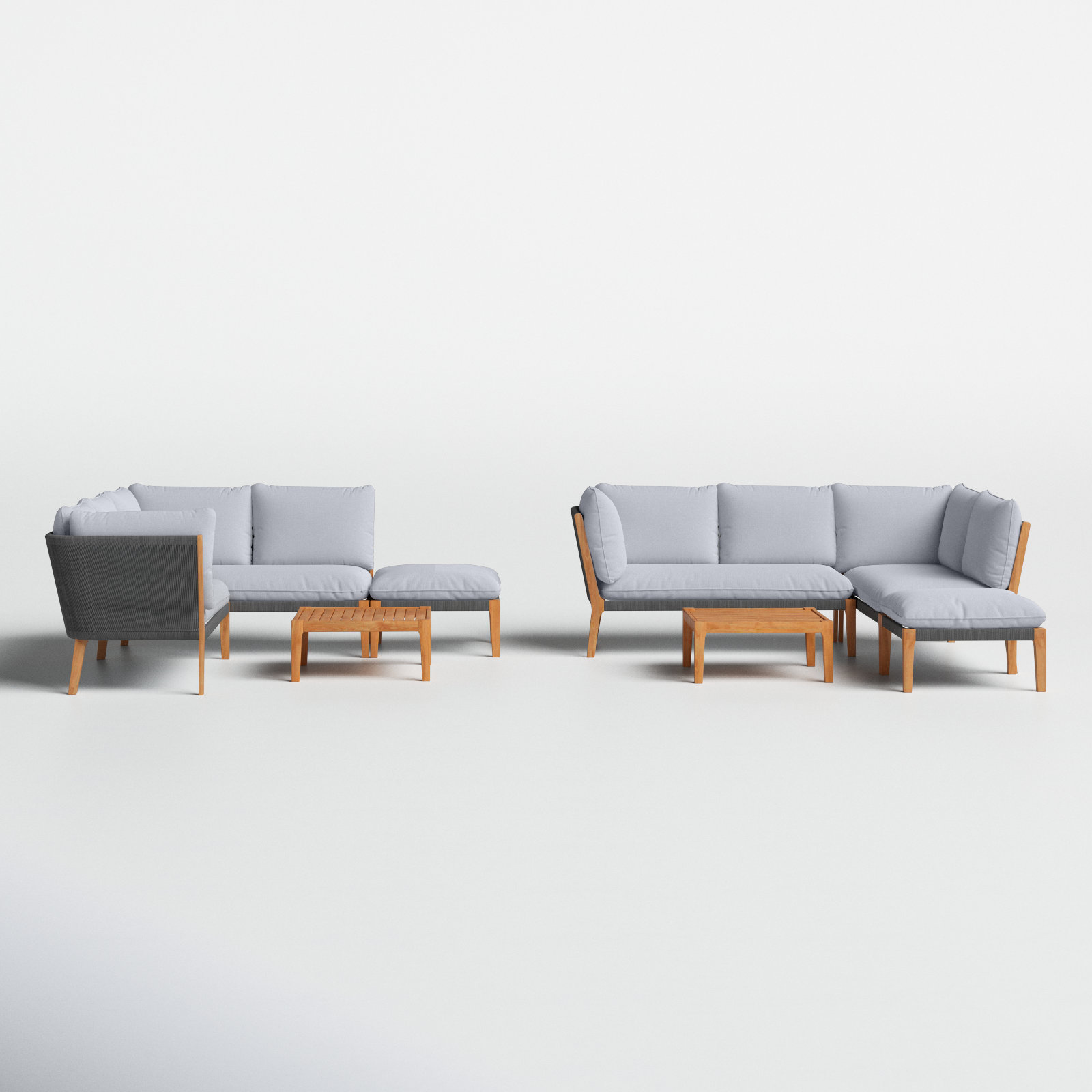 Habitat Eucalyptus 10 - Person Modular Patio Conversation Set with Cushions