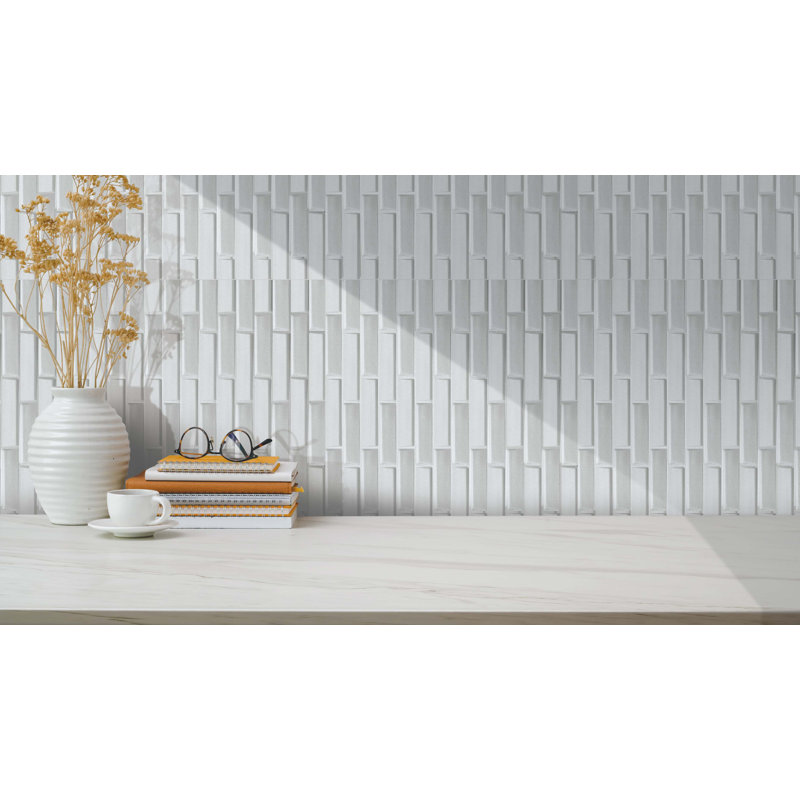 Panneau mural 3D 28 "x 28" Peel and Stick, Blanc cassé
