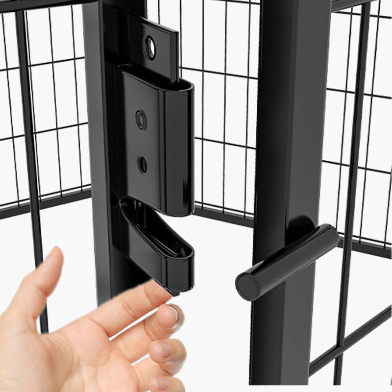 Heavy Duty Black Metal 6-Panel Pet Playpen with Door