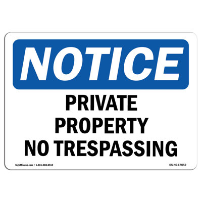 Enseigne de propriété privée sans intrusion