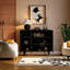 Elegant Brass-Handled Ash Wood Cabinet-104111769