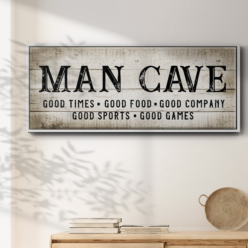 «Man Cave Good Times», toile encadrée, H 8 po x l 20 po