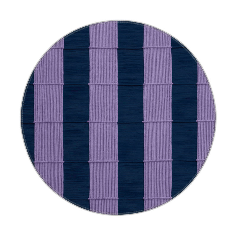 Checkered Blue Indoor and Outdoor Area Rug, Rectangle 5' x 7'