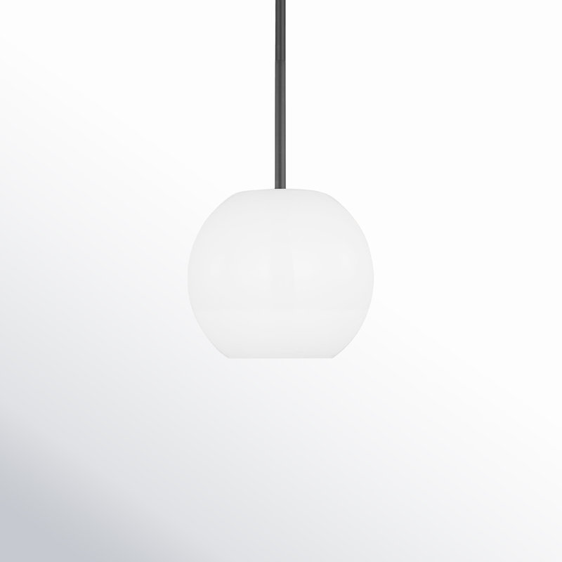 Luminaire suspendu simple à 1 lumière Frans, Noir mat, Non