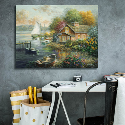  'Peaceful Mooring' by Nicky Boehme Canvas Wall Art, 34" x 26"