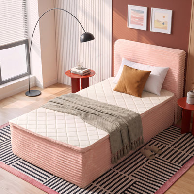Twin 16" Extra-Thick Memory Foam Mattress with Headboard, All-in-One Bed, No Assembly Platform Bed, Medium Firm, No Box Spring Needed
