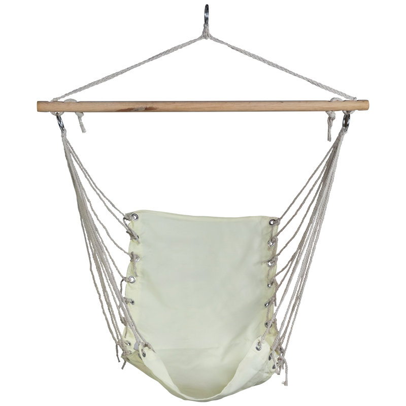 Hammock Chair With Wooden Bar - 37.25" X 33" - Cream