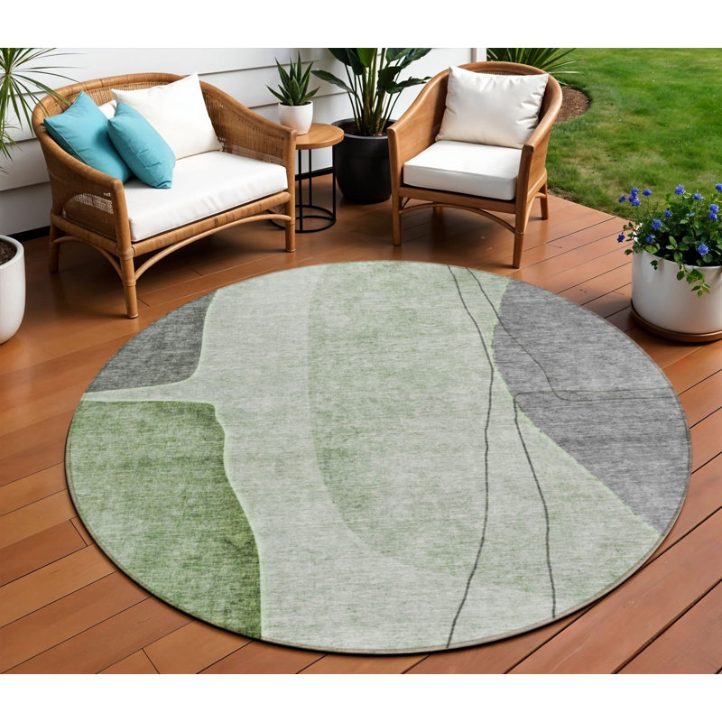 HomeRoots Round Machine Woven Area Rug
