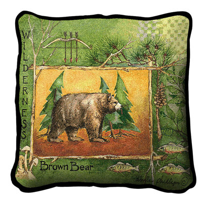 Coussin lombaire en coton avec ours