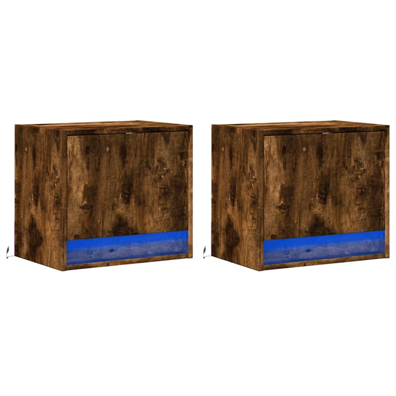 Daeshia 45cm W Manufactured Wood Bedside Table, Smoked Oak