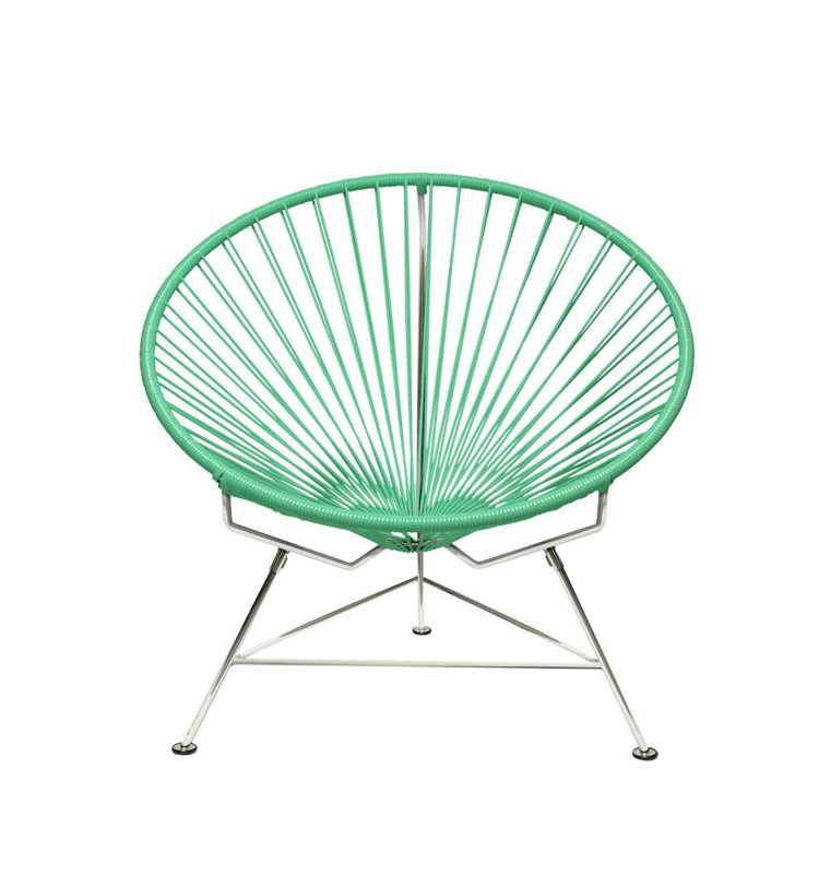 Innit Indoor Handmade Lounge Chair, Seafoam/Chrome