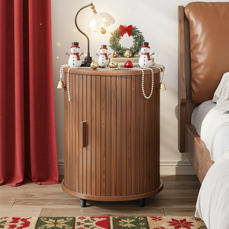 Table de bout ronde LunaSide, Noyer, 1