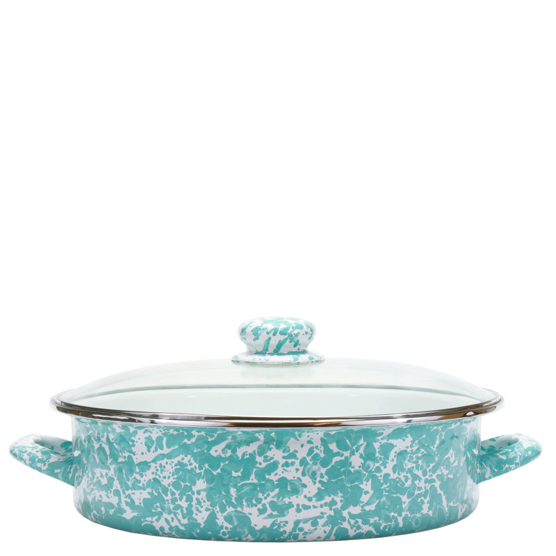 Swirl Saute Pan with Lid, 8 Qt., Sea Glass