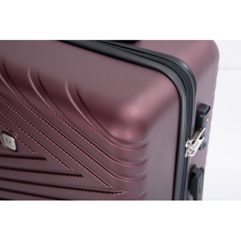 bagages 4 pièces valise légère en ABS avec roues rotatives, 24 pouces et 28 pouces avec verrou TSA, (16/20/24/28) rouge vin