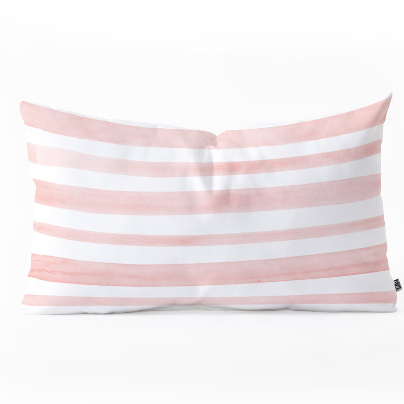 Kelly Haines Stripes Oblong Lumbar Pillow, Pink