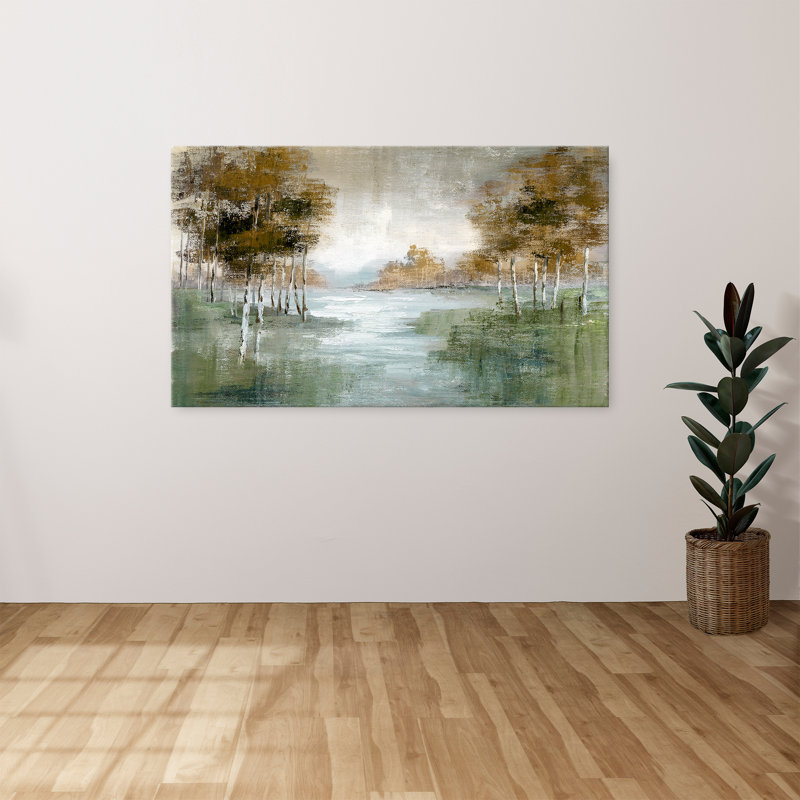"Fall Birch River" par Nan, reproduction sur toile, H 36 po x l 60 po x P 1,5 po