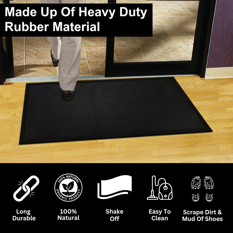 Tapis d'entrée en caoutchouc naturel Persas, H 0,47 po x l 36 po x L 70 po