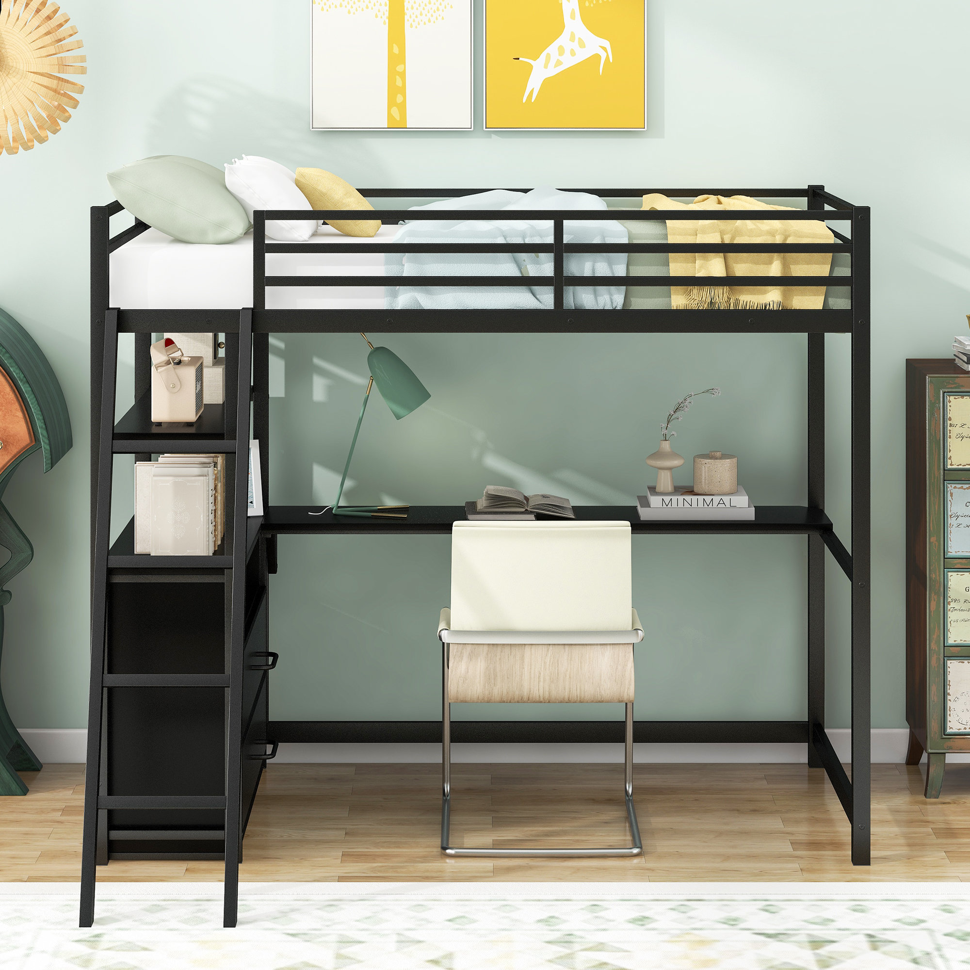 Harriet Bee Hidemasa Kids Twin Loft Bed 