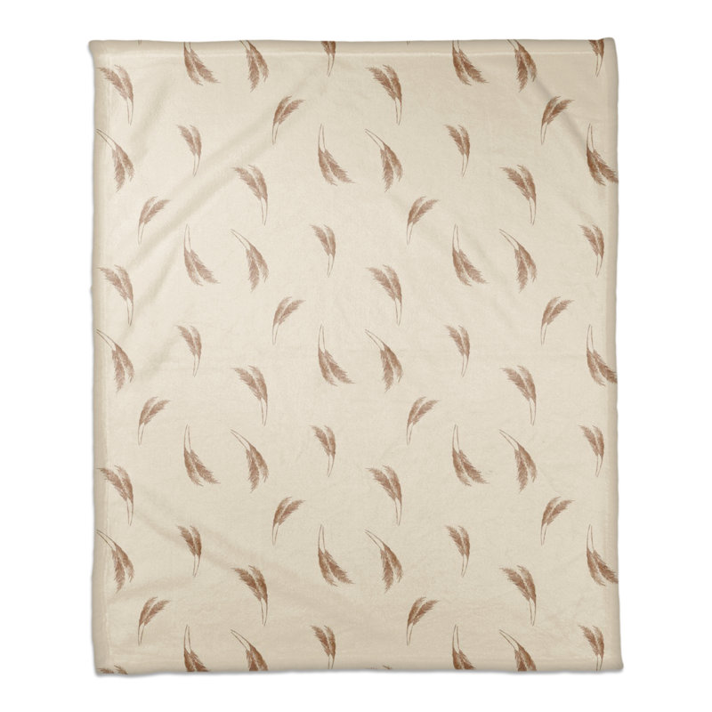 Hand Woven Throw Blanket, Cream/Rust