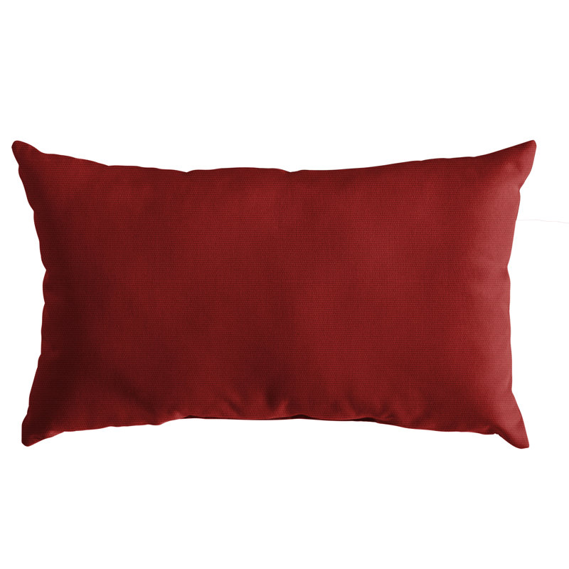 Coussin décoratif , Rouge, 12 po x 24 po