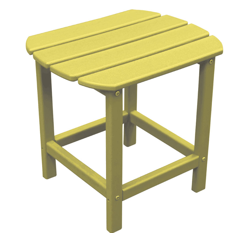 Sunburst Yellow Plastic Oval Outdoor End Table