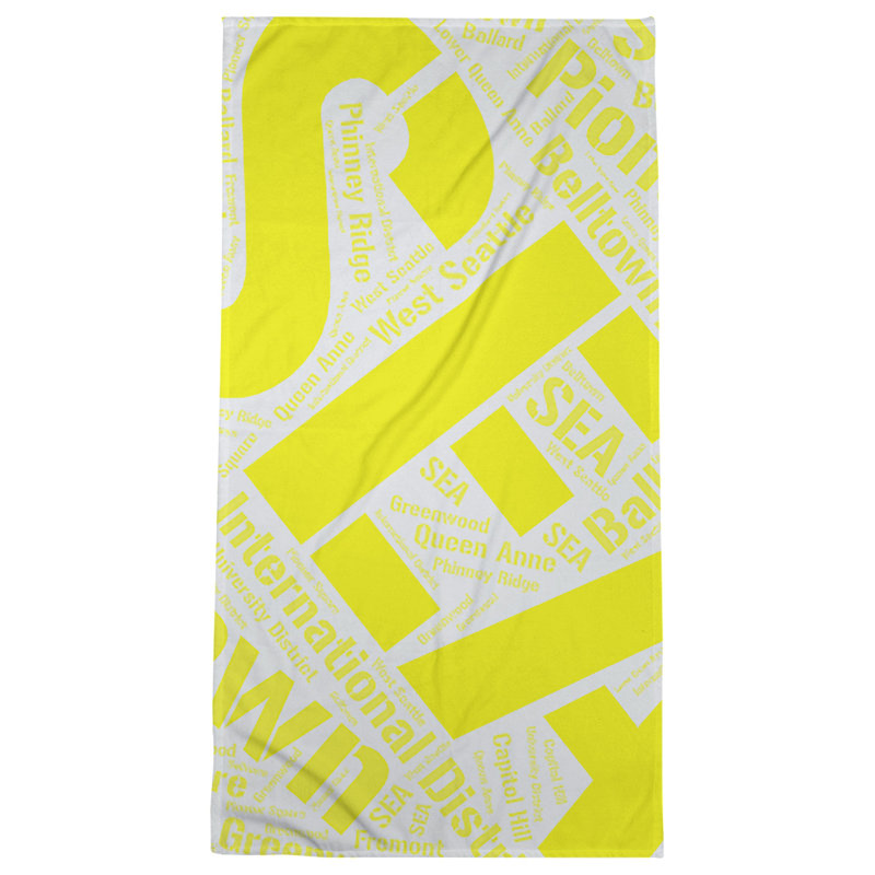 Bath Towel, Seattle, Yellow, Microfiber