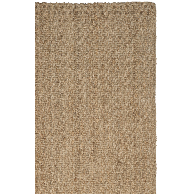 Tapis brun en jute / sisal tissé à plat à la main de couleur erroll Pollux, Rectangle 2 pi 3 po x 4 pi