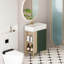 Meuble-lavabo de salle de bain avec lavabo en céramique, armoire de porte, rangement ouvert à gauche de 21,6 po, lavabo et porte Esthétique Idea 24Vb06-21Lvl, rangement de vestiaire latéral