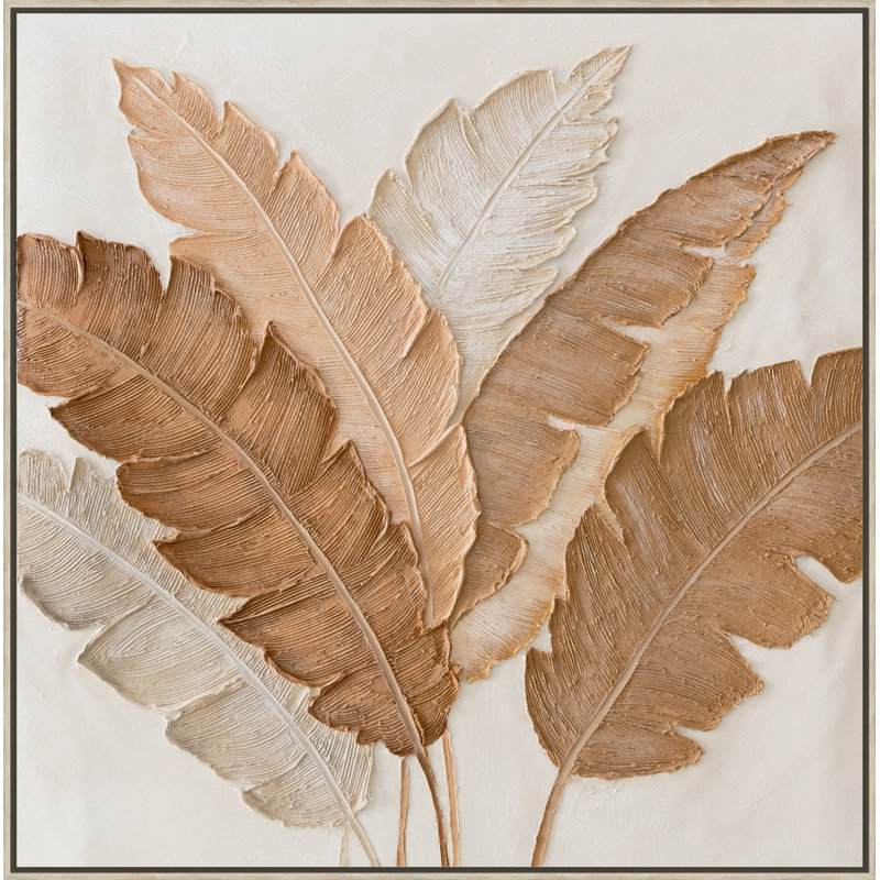Art mural sur toile, feuilles dorées