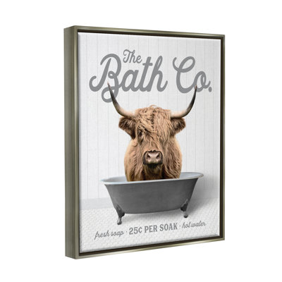 " Bathtub Highland Cow " by Lettered And Lined