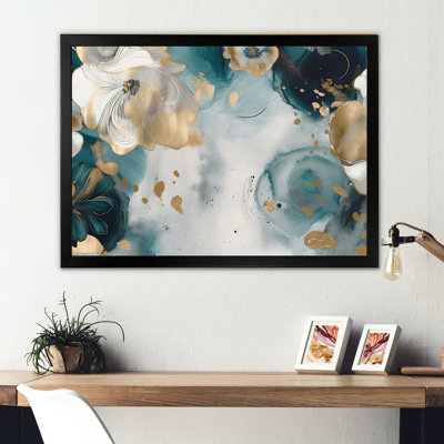 Or vert symphonie marbrée II - impression sur toile de marbre abstrait