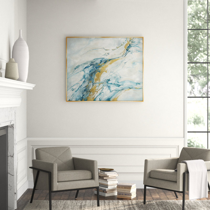 Mystical Gold II Painting by Jacob Lincoln, Glass Coat, 37.5" H x 44.5" W x 1.5" D