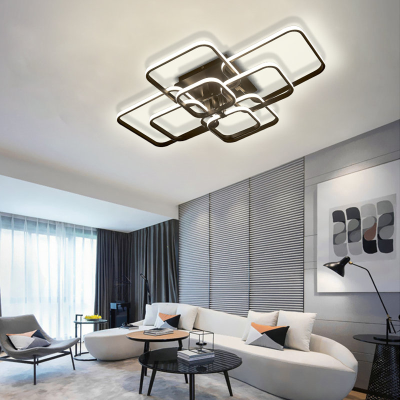 LED Flush Mount, Matte Black