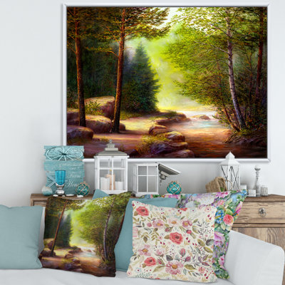 «Morning Sunlight Through The Spring Trees», peinture sur toile