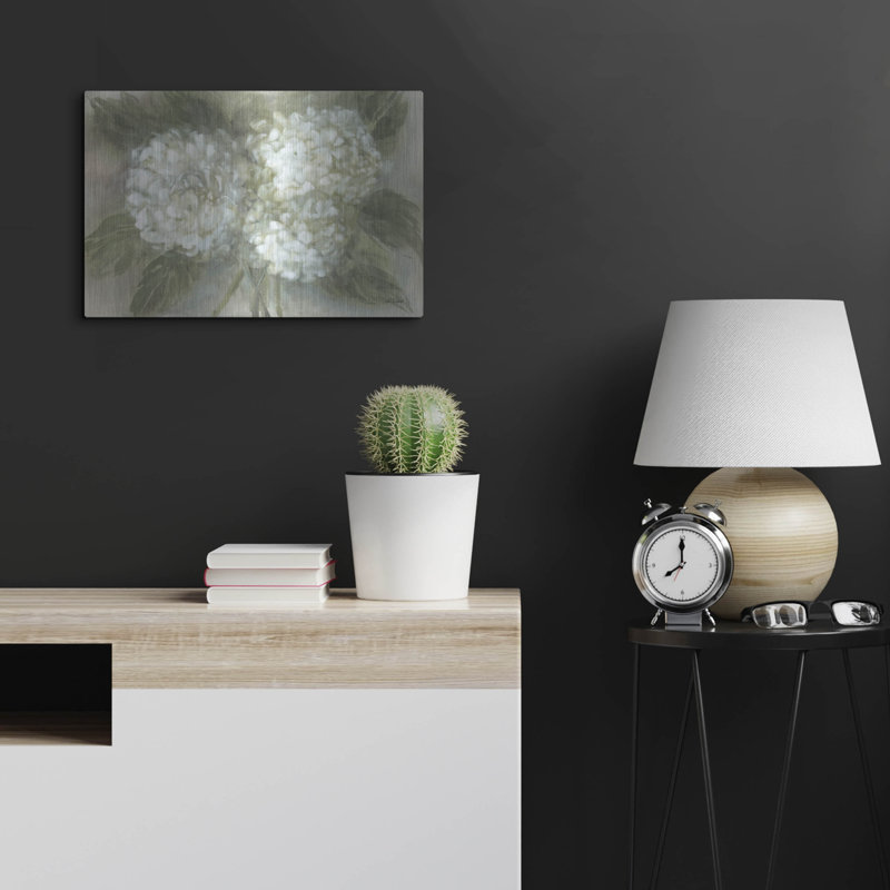 «Hydrangea Bouquet» par Leslie Trimbach, art mural en métal, 24 po x 16 po, H 16 po x l 24 po