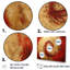 «Red Gold Fusion Spiral III», art mural abstrait en spirale pour le salon-95869277-95869278