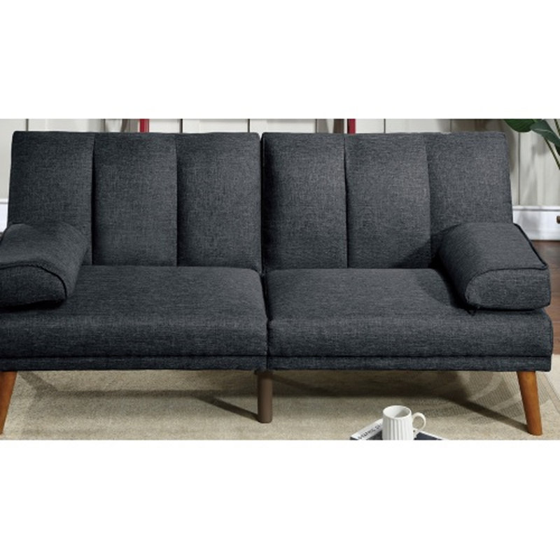 Canapé convertible rembourré Ignacio, Mélange de polyester noir
