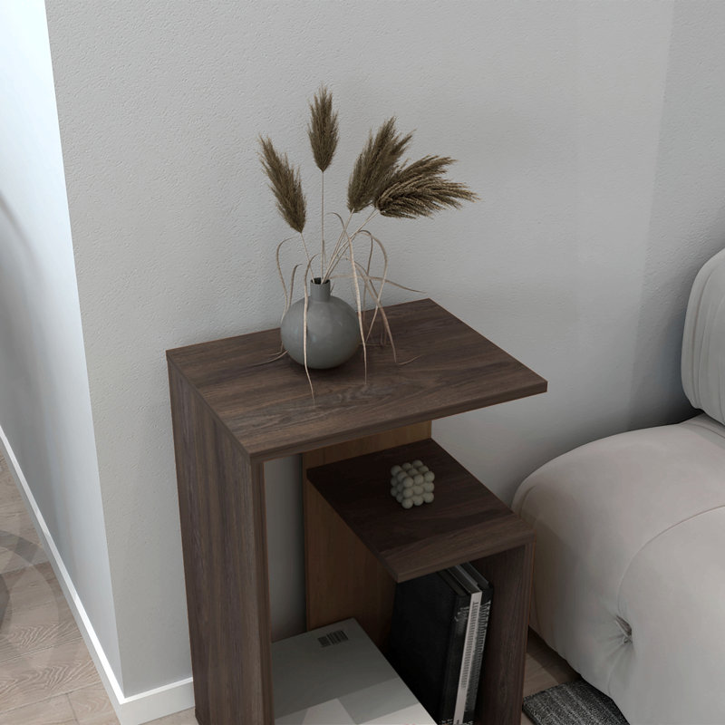 Side Table Sallis Nightstand Living Room Furniture, Brown/Natural