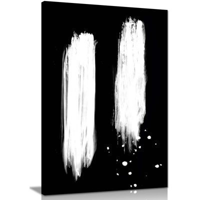 Panther Print Fine Art Prints Black & White Single Stroke Paint Colorsplash Artistic Framed Canvas Prints, Pictures For Home Walls, Bedroom, Living Room & Bathroom Decor - Wrapped Canvas Art Prints