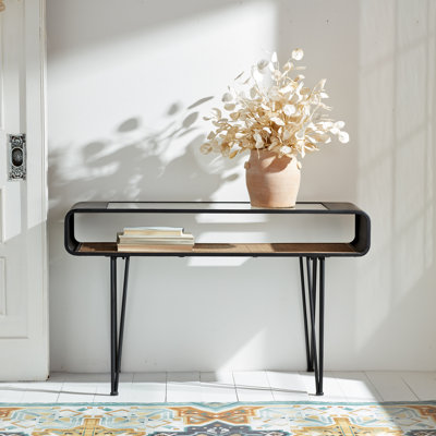 Rogerson 28.75'' Glass Top Console Table
