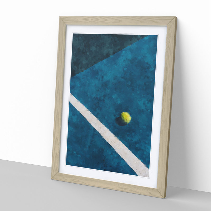 The Tennis Court - Picture Frame Painting, Oak Framed, 36cm H x 27cm W x 2cm D