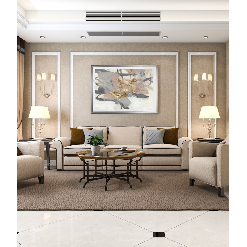 « golden rosé ii »-impression sur toile, H 20 po x l 24 po x P 1,5 po, Cadre argenté