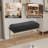Upholstered Entryway Bench, Storage Shoe Bench With Shelf And Metal Legs-1737689491