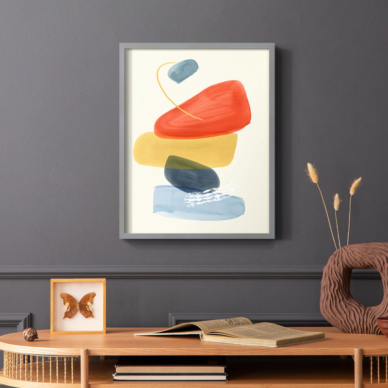Bright Colour Bundle II Framed Print - Solid Wood, 10" H x 8" W, Grey