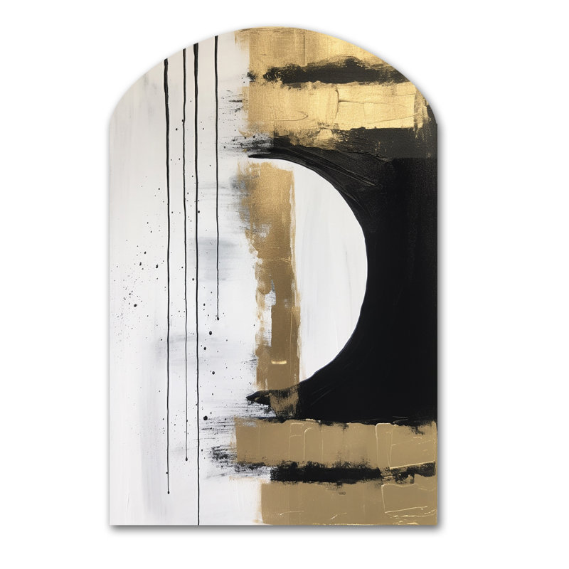 Golightly - Art abstrait en forme d'arche, art mural asymétrique, H 34 po x l 25 po