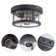 2-light Black Motion Sensor Dusk To Dawn Outdoor Flush Mount Ceiling Light With Clear Glass Shade 