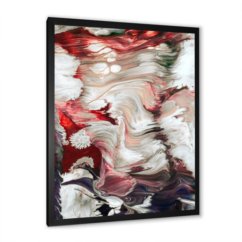 «Beautiful Mixed Abstract Fluid III», décoration murale moderne en toile, Cadre photo noir, H 20 po x l 12 po x P 1 po