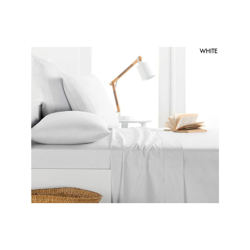 Milano 1000-Thread-Count 100% Egyptian-Quality Cotton Sheet Set, King Sheet Set with 2 Pillowcases, White
