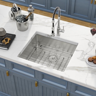 25" L x 22" W Undermount Kitchen Sink Single Bowl Sink 16 Gauge Stainless Steel Kitchen Sink